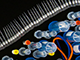 cell model built of lab items and computer components